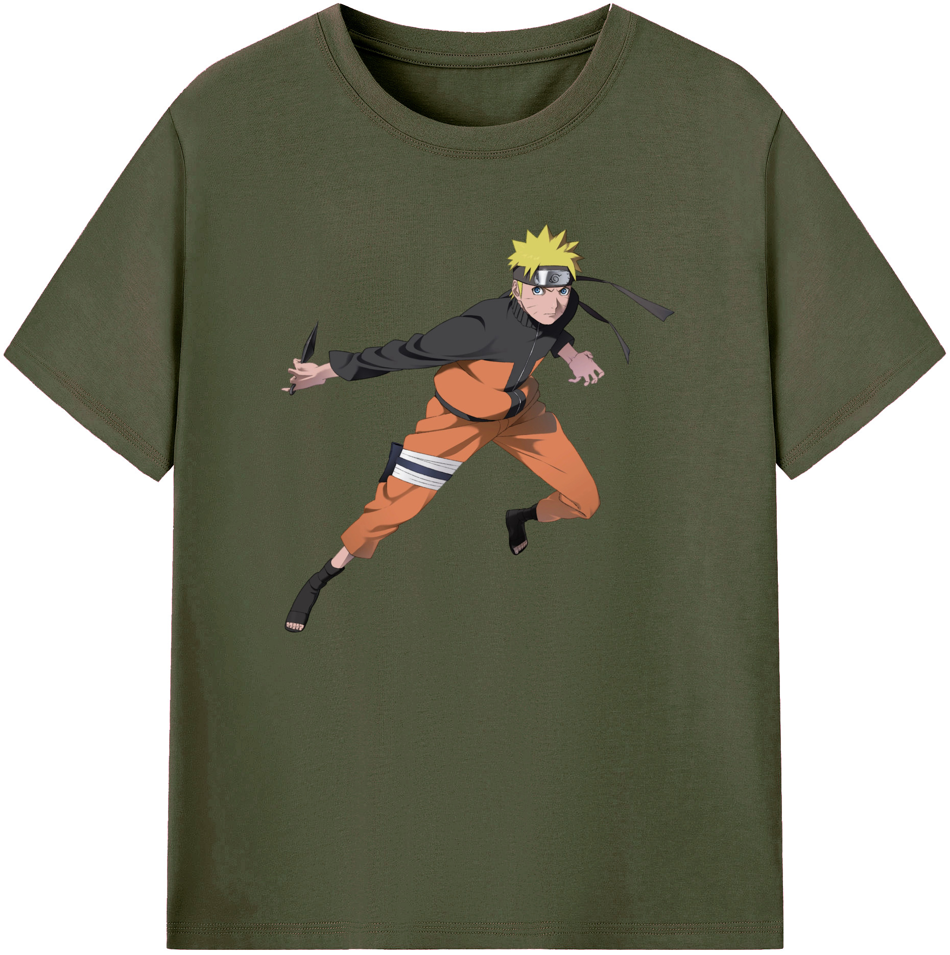 （画像用） NARUTO -ナルト- うずまき ナルト Uzumaki Naruto 綿100％ メンズ半袖Tシャツ｜肌触りやわらか＆通気性